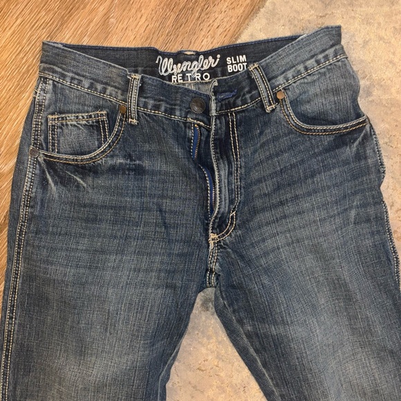 Wrangler Dark Blue Slim Boot Jeans NWOT - Picture 2 of 6